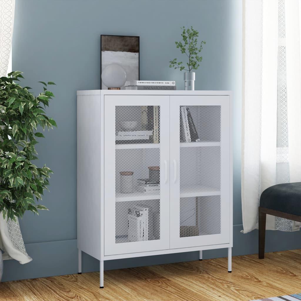 Storage Cabinet White 80x35x101.5 cm Steel