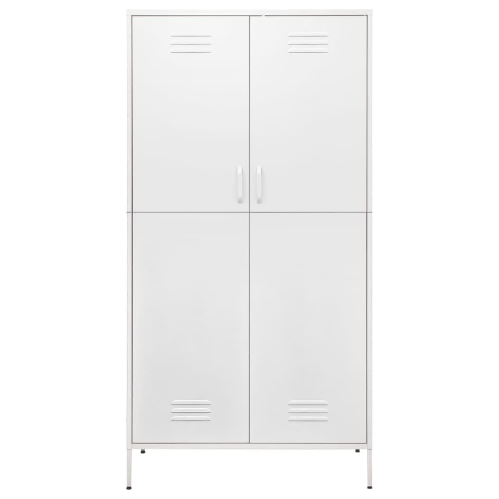 Wardrobe White 90x50x180 cm Steel