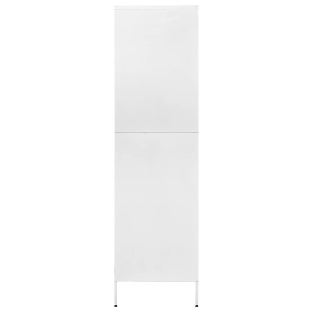 Wardrobe White 90x50x180 cm Steel