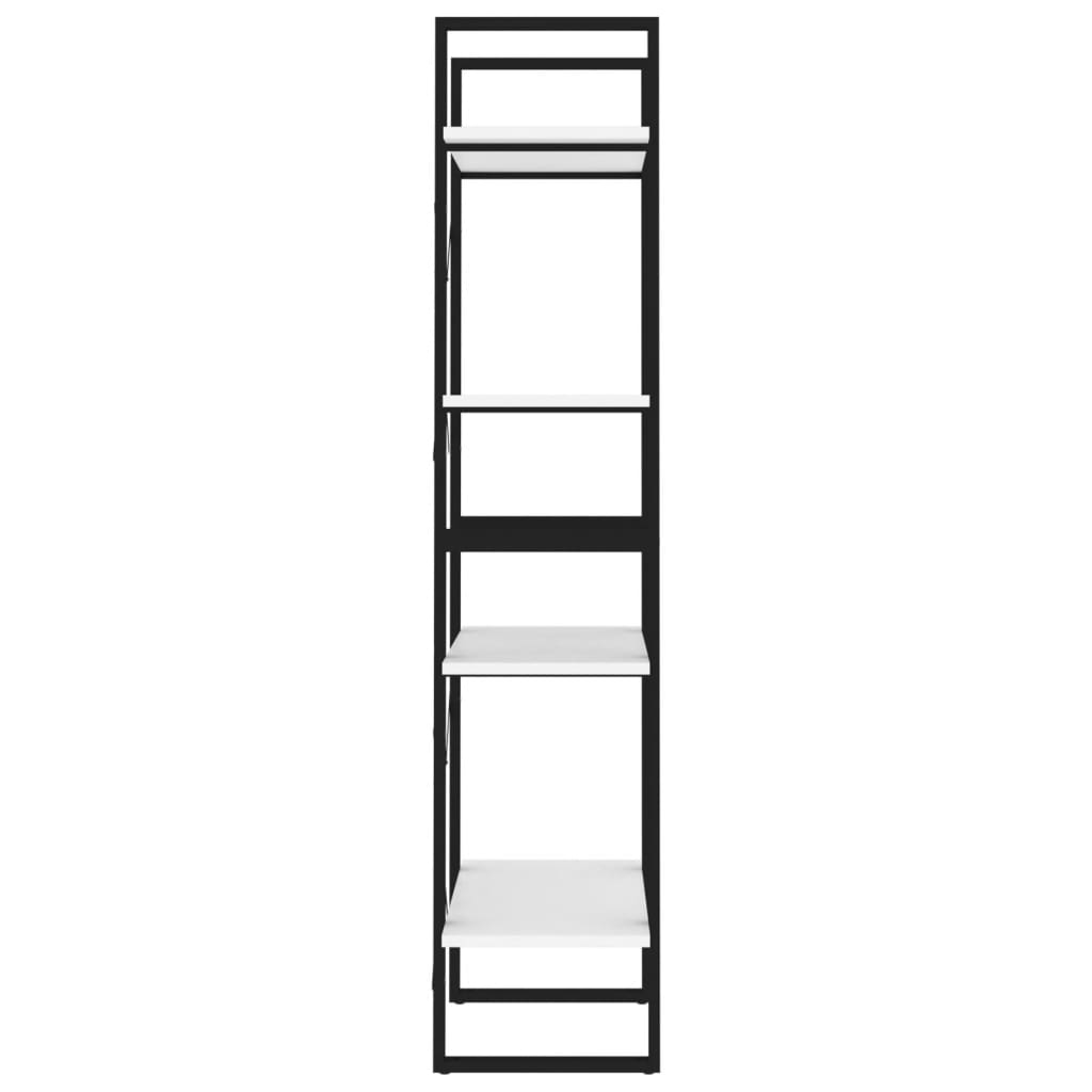 4-Tier Book Cabinet White 60x30x140 cm Engineered Wood