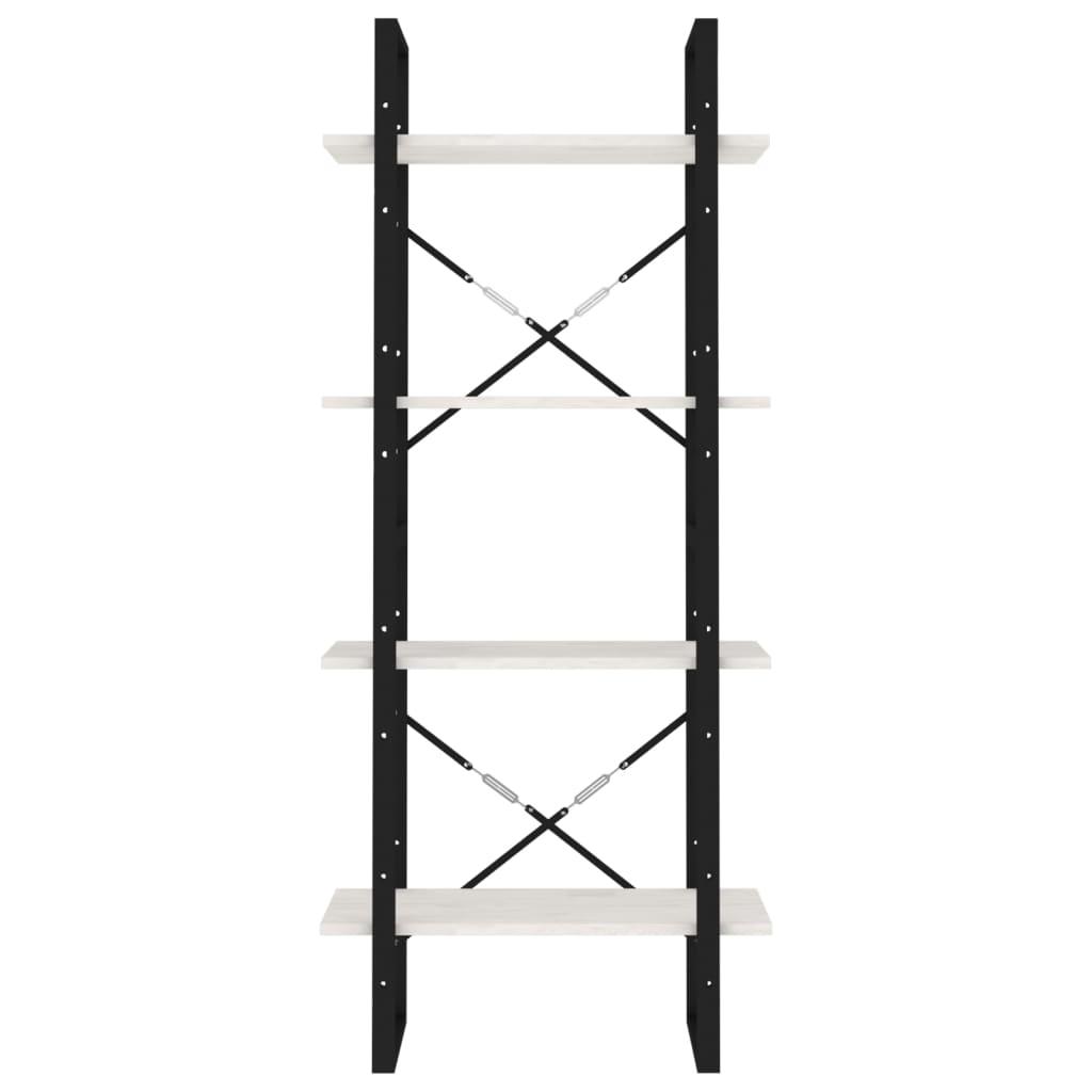 4-Tier Book Cabinet White 60x30x140 cm Solid Pine Wood