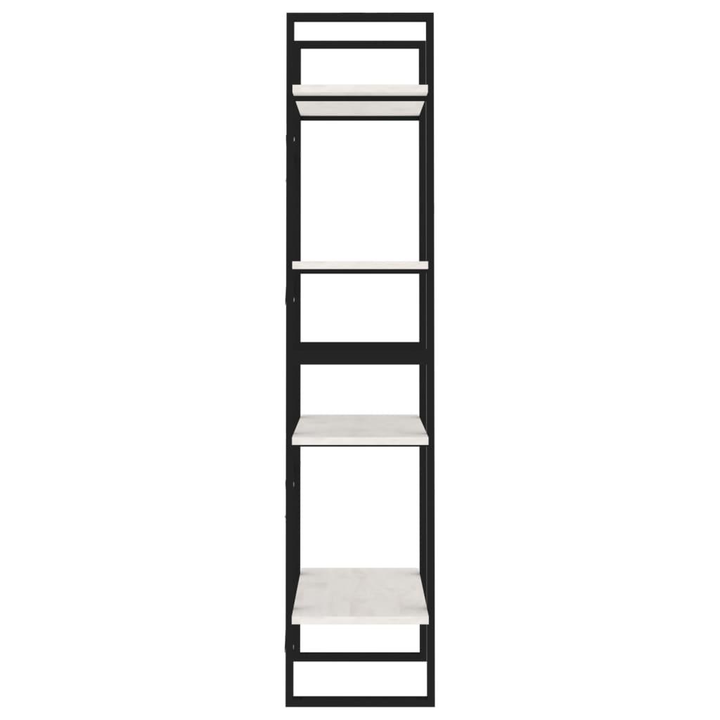 4-Tier Book Cabinet White 60x30x140 cm Solid Pine Wood