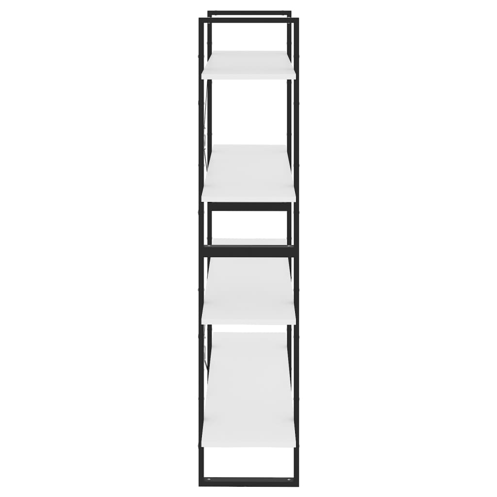 4-Tier Book Cabinet White 100x30x140 cm Engineered Wood