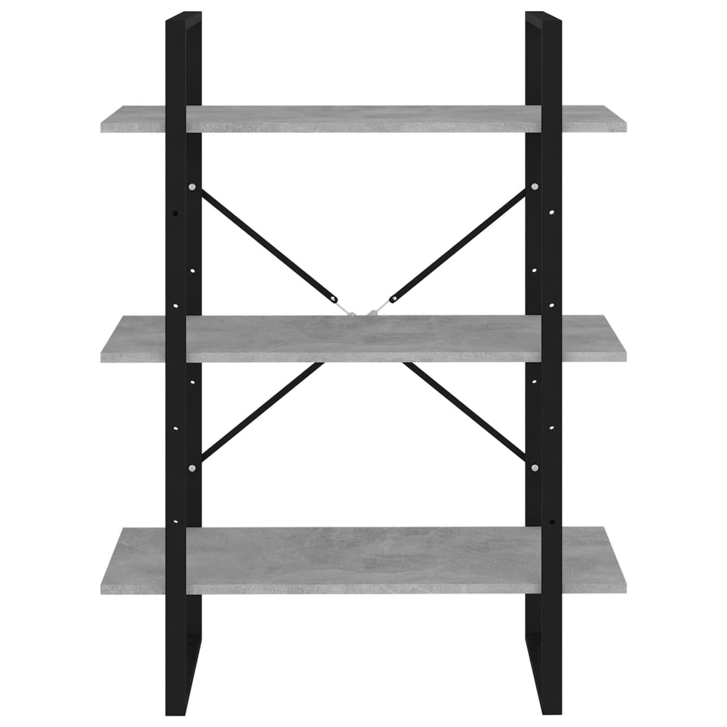 Book Cabinet Concrete Grey 80x30x105 cm Engineered Wood