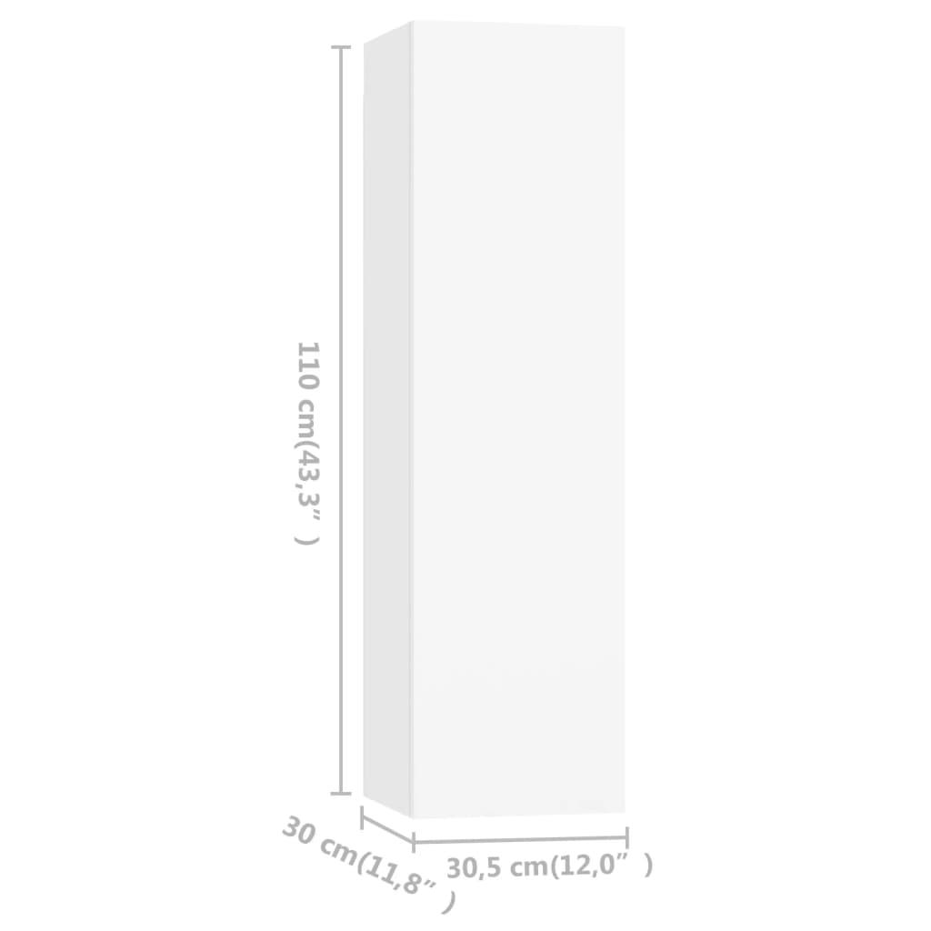 TV Cabinets 4 pcs White 30.5x30x110 cm Engineered Wood