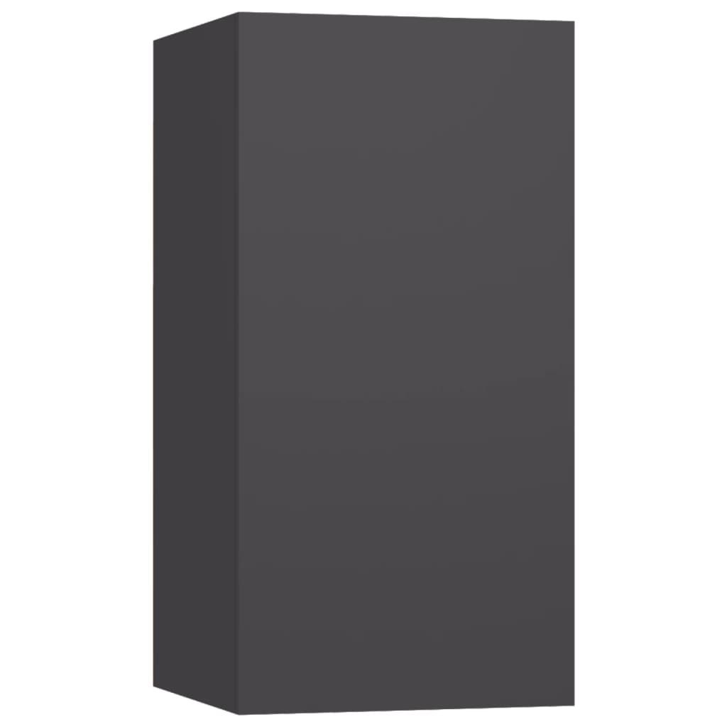 4 Piece TV Cabinet Set Grey Engineered Wood