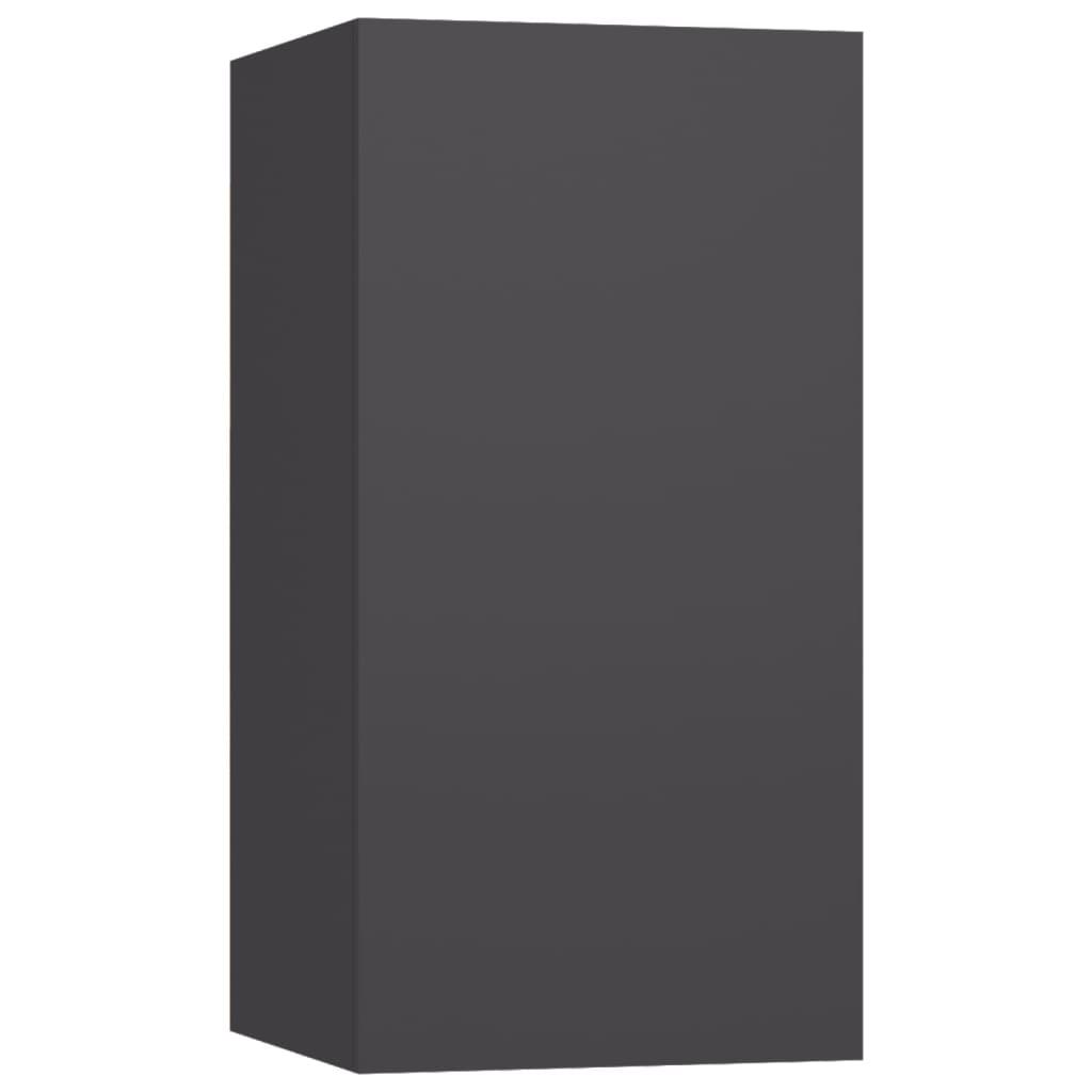 4 Piece TV Cabinet Set Grey Engineered Wood