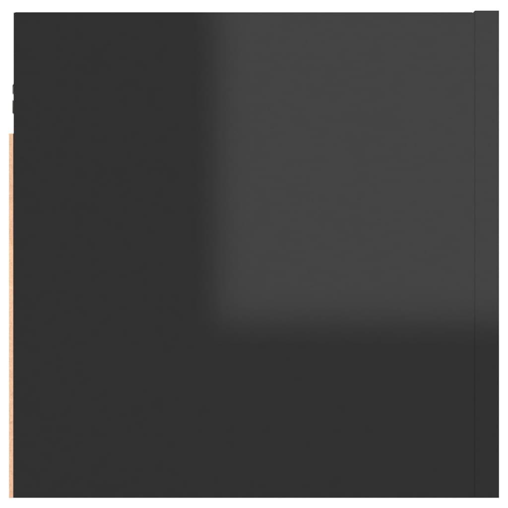 Bedside Cabinet High Gloss Black 30.5x30x30 cm Engineered Wood