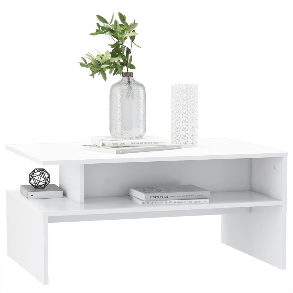 Coffee Table White 90x60x42.5 cm Engineered Wood