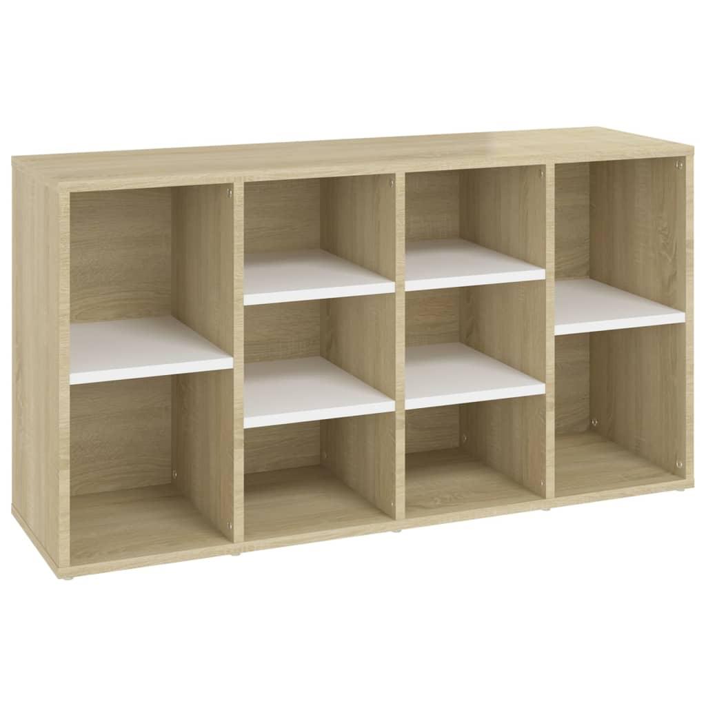 Shoe Bench White and Sonoma Oak 103x30x55 cm Engineered Wood