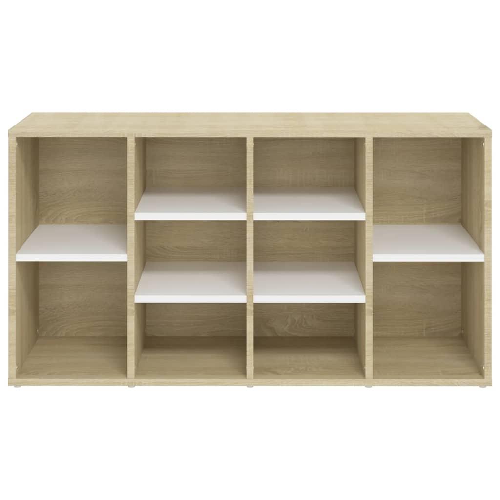 Shoe Bench White and Sonoma Oak 103x30x55 cm Engineered Wood