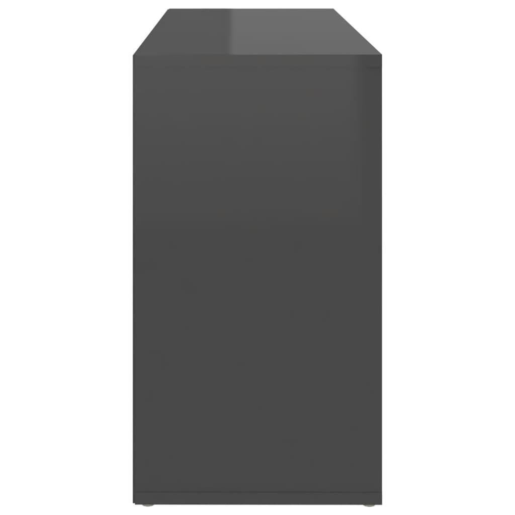 Shoe Bench High Gloss Grey 103x30x55 cm Engineered Wood