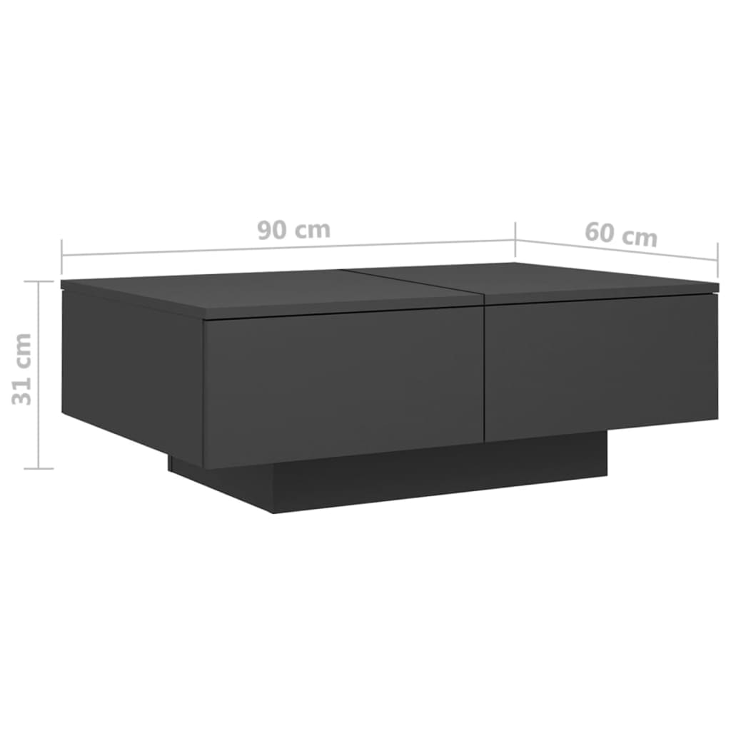 Coffee Table Grey 90x60x31 cm Engineered Wood