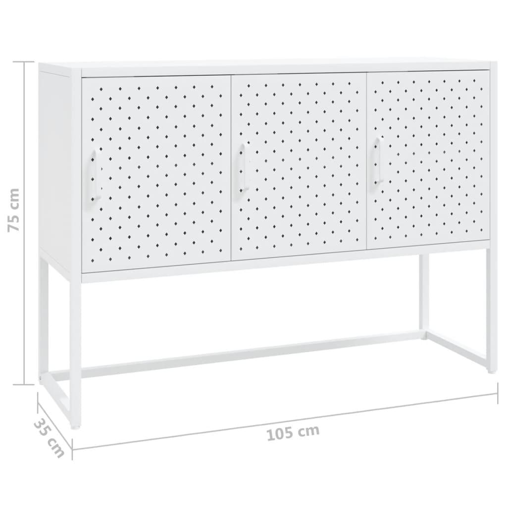 Sideboard White 105x35x75 cm Steel