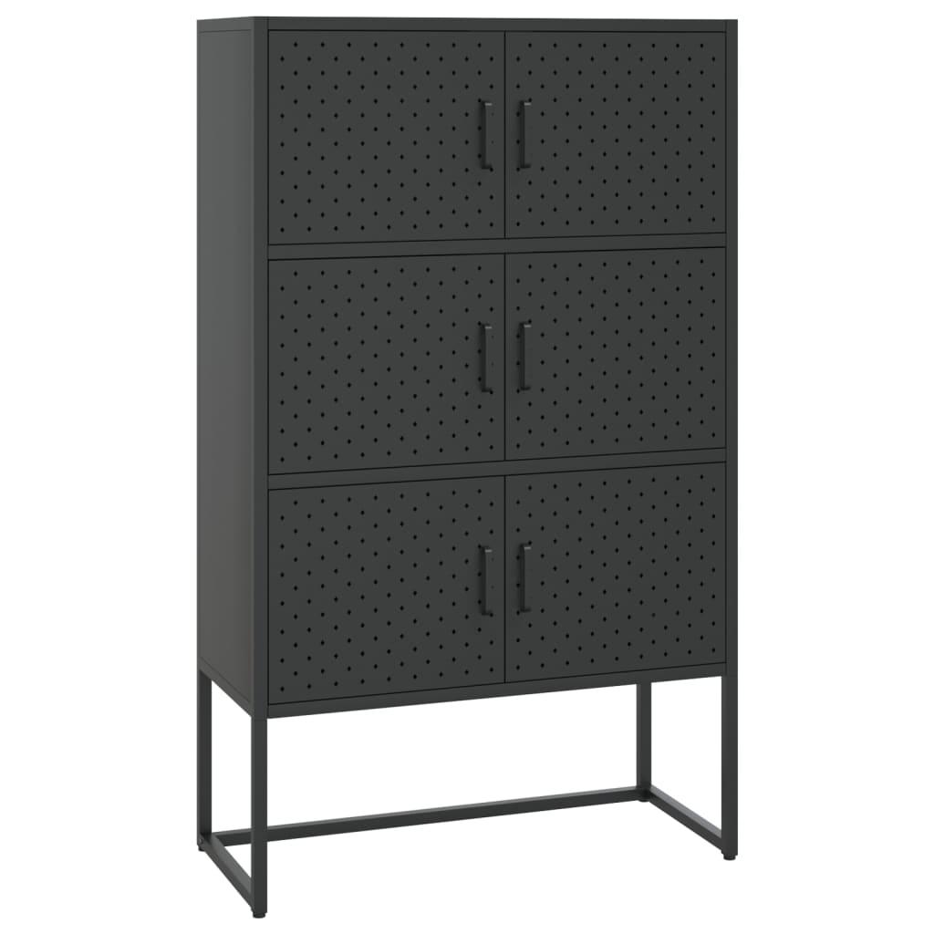 Highboard Black 80x35x135 cm Steel