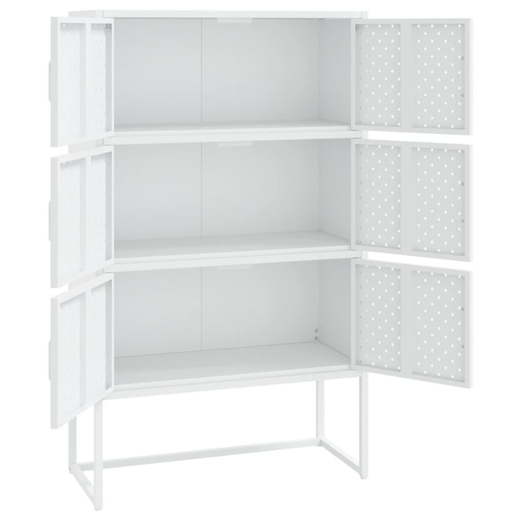 Highboard White 80x35x135 cm Steel