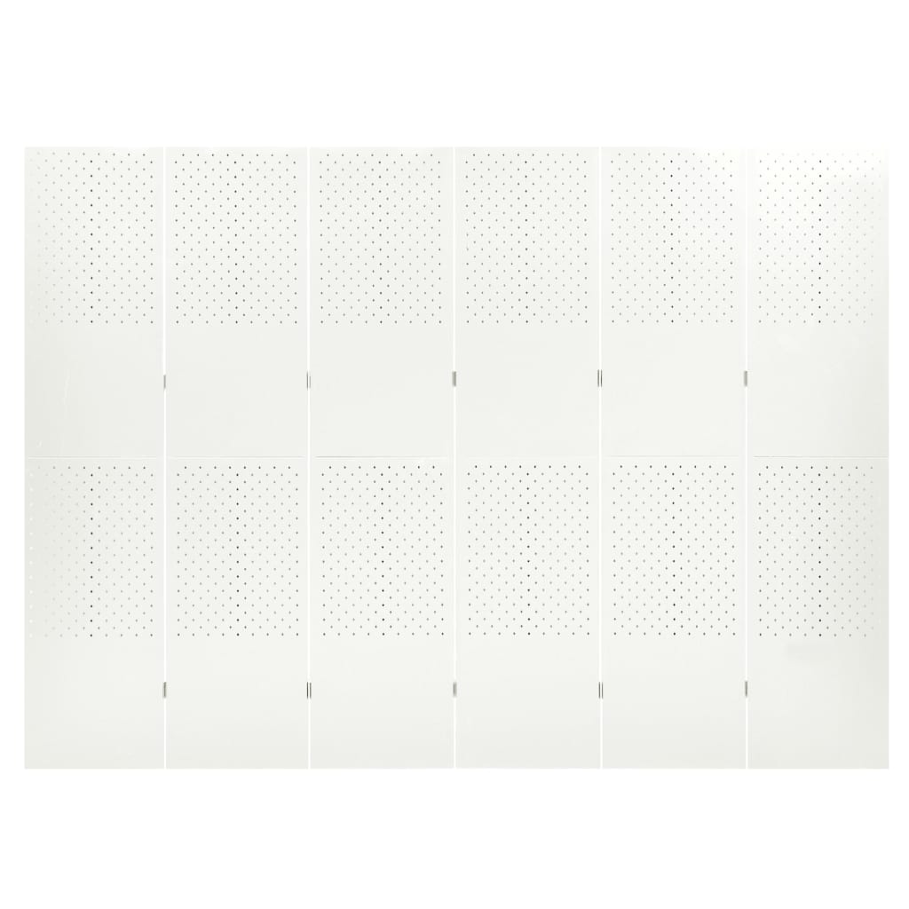 6-Panel Room Divider White 240x180 cm Steel