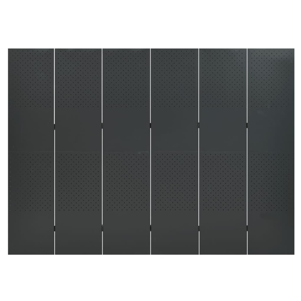 6-Panel Room Divider Anthracite 240x180 cm Steel