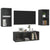 3 Piece TV Cabinet Set Grey Engineered Wood