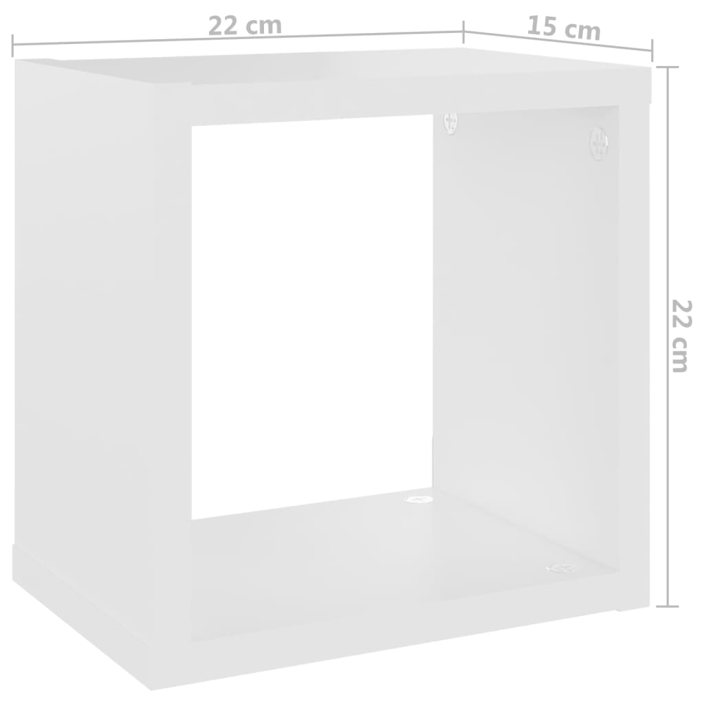 Wall Cube Shelves 6 pcs White 22x15x22 cm