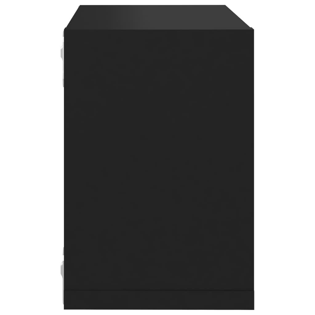 Wall Cube Shelves 6 pcs Black 22x15x22 cm