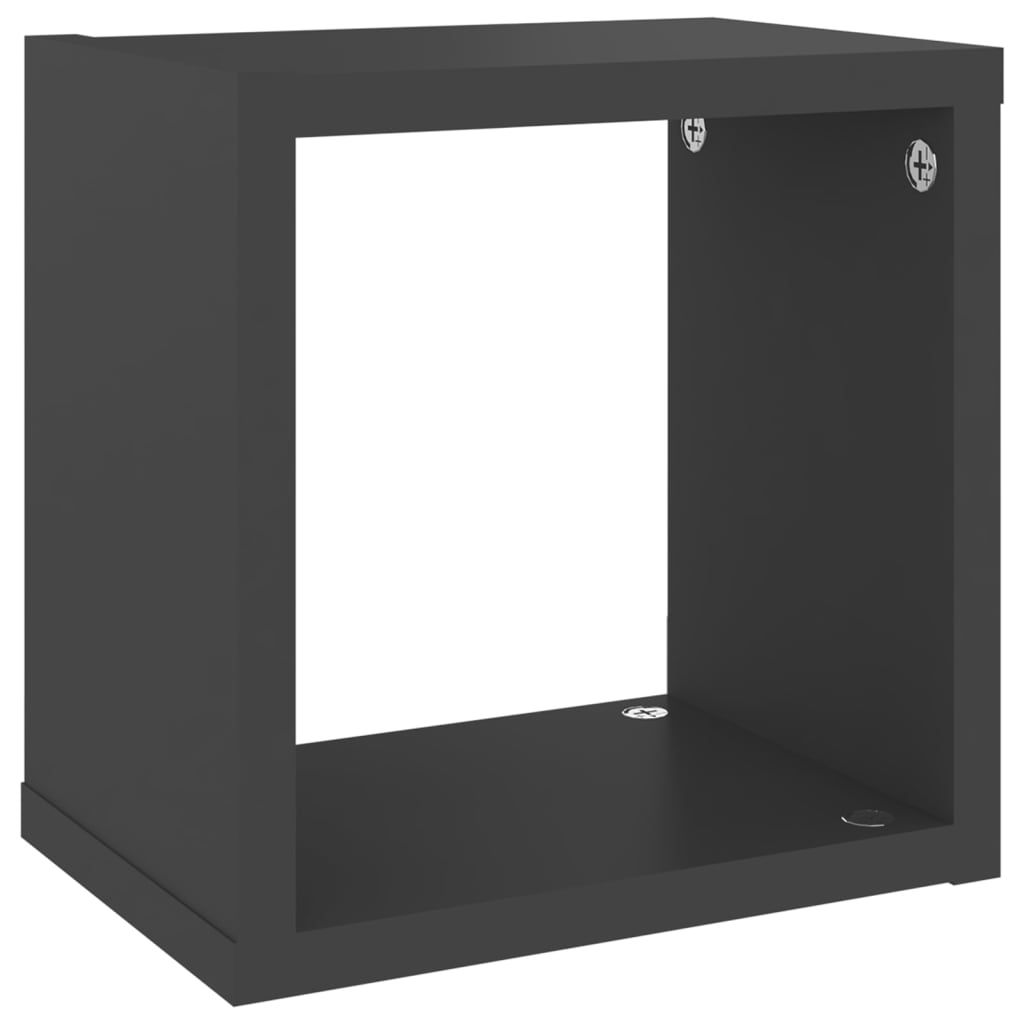 Wall Cube Shelves 4 pcs Grey 22x15x22 cm