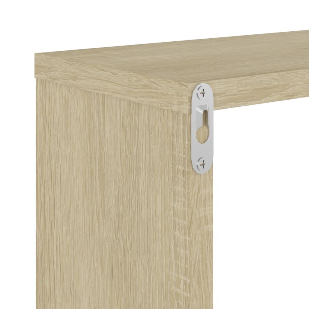 Wall Cube Shelves 4 pcs Sonoma Oak 22x15x22 cm
