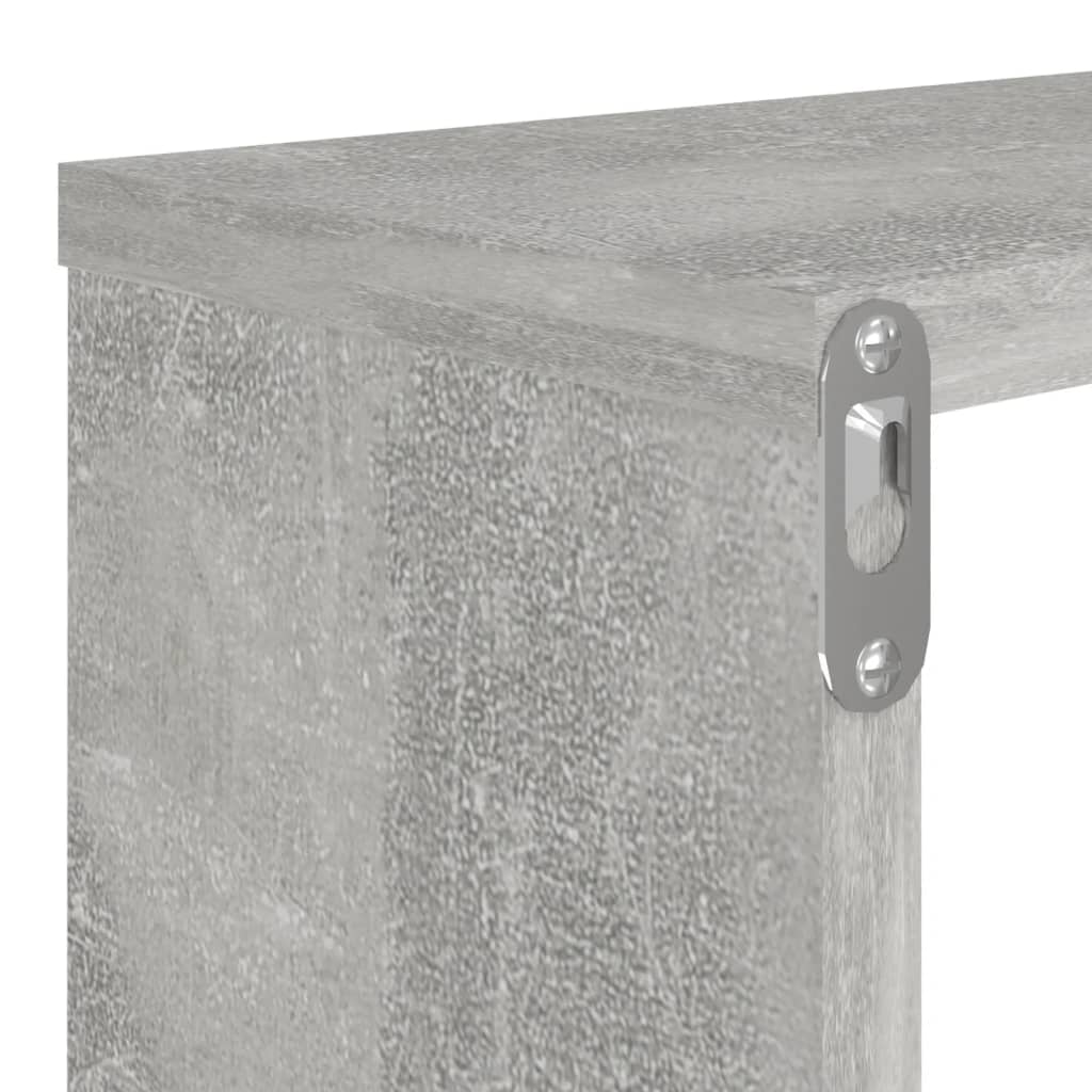 Wall Cube Shelves 6 pcs Concrete Grey 80x15x26.5 cm Engineered Wood