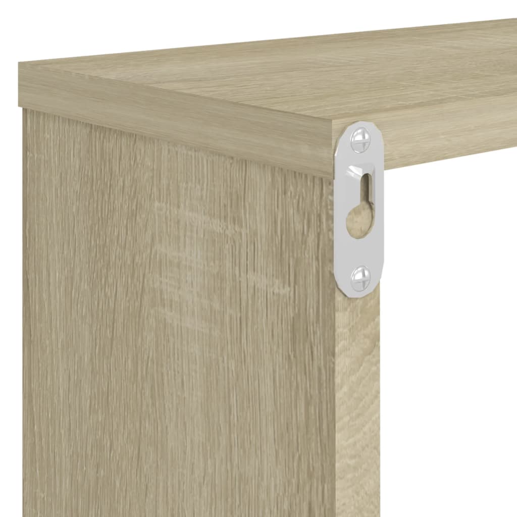 Wall Cube Shelves 6 pcs White&Sonoma Oak 80x15x26.5cm Engineered Wood
