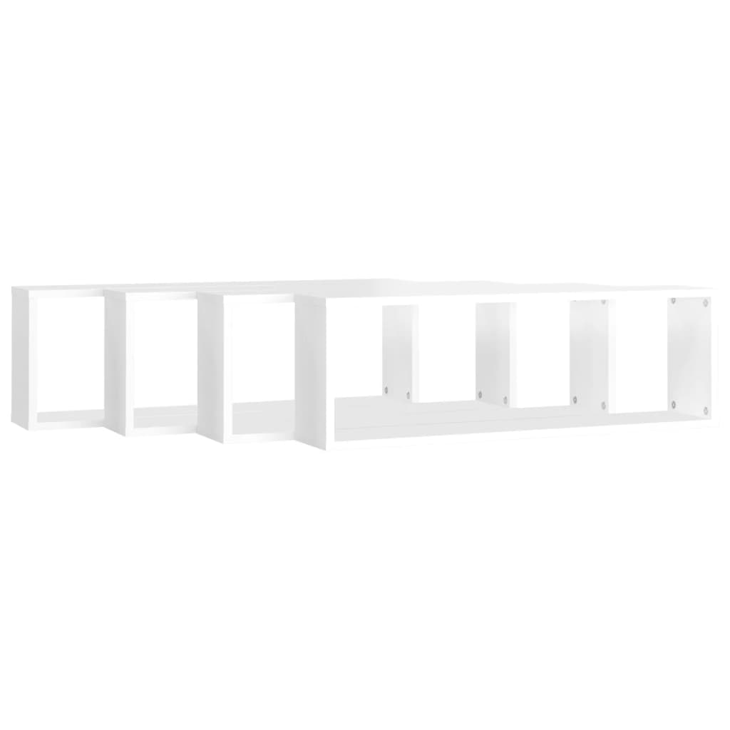 Wall Cube Shelves 4 pcs High Gloss White 80x15x26.5 cm Chipboard