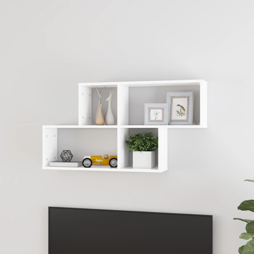 Wall Shelf White 100x18x53 cm Engineered Wood