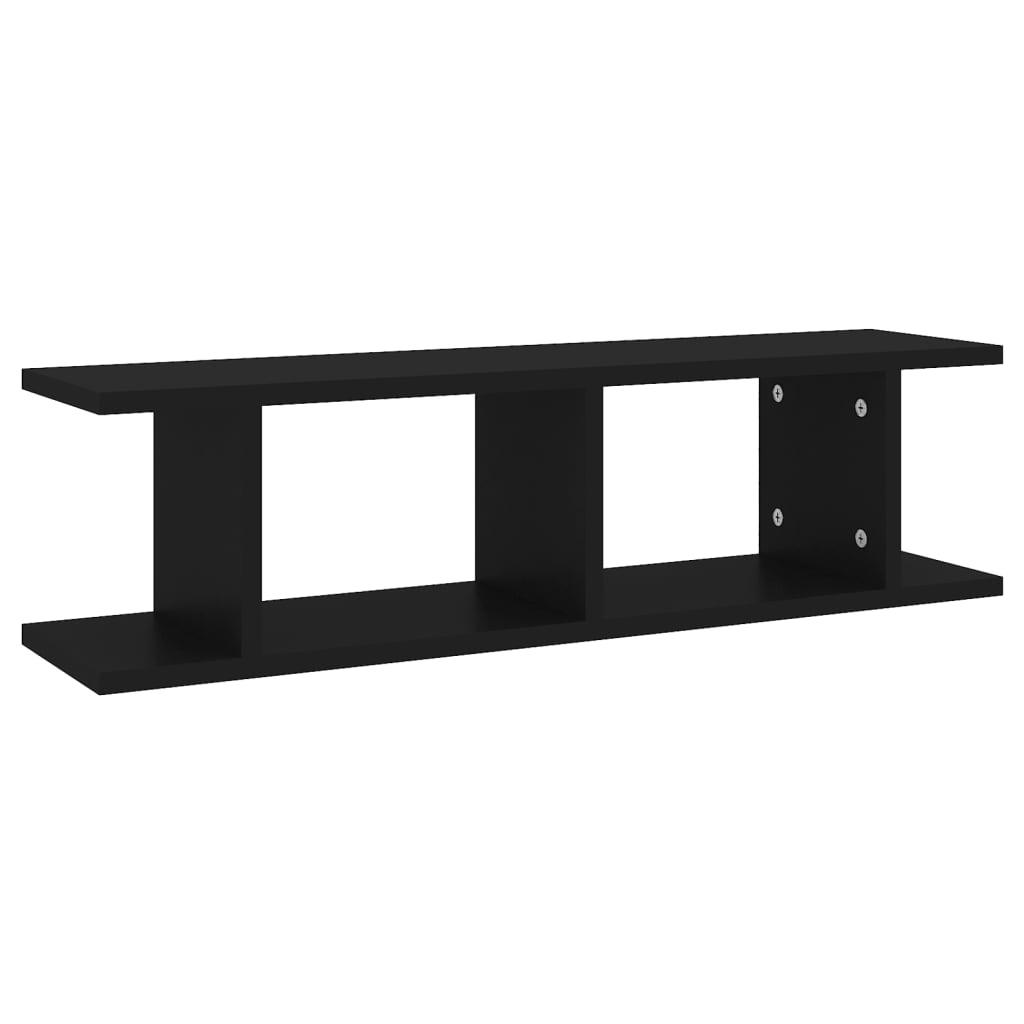 Wall Shelves 2 pcs Black 78x18x20 cm Engineered Wood