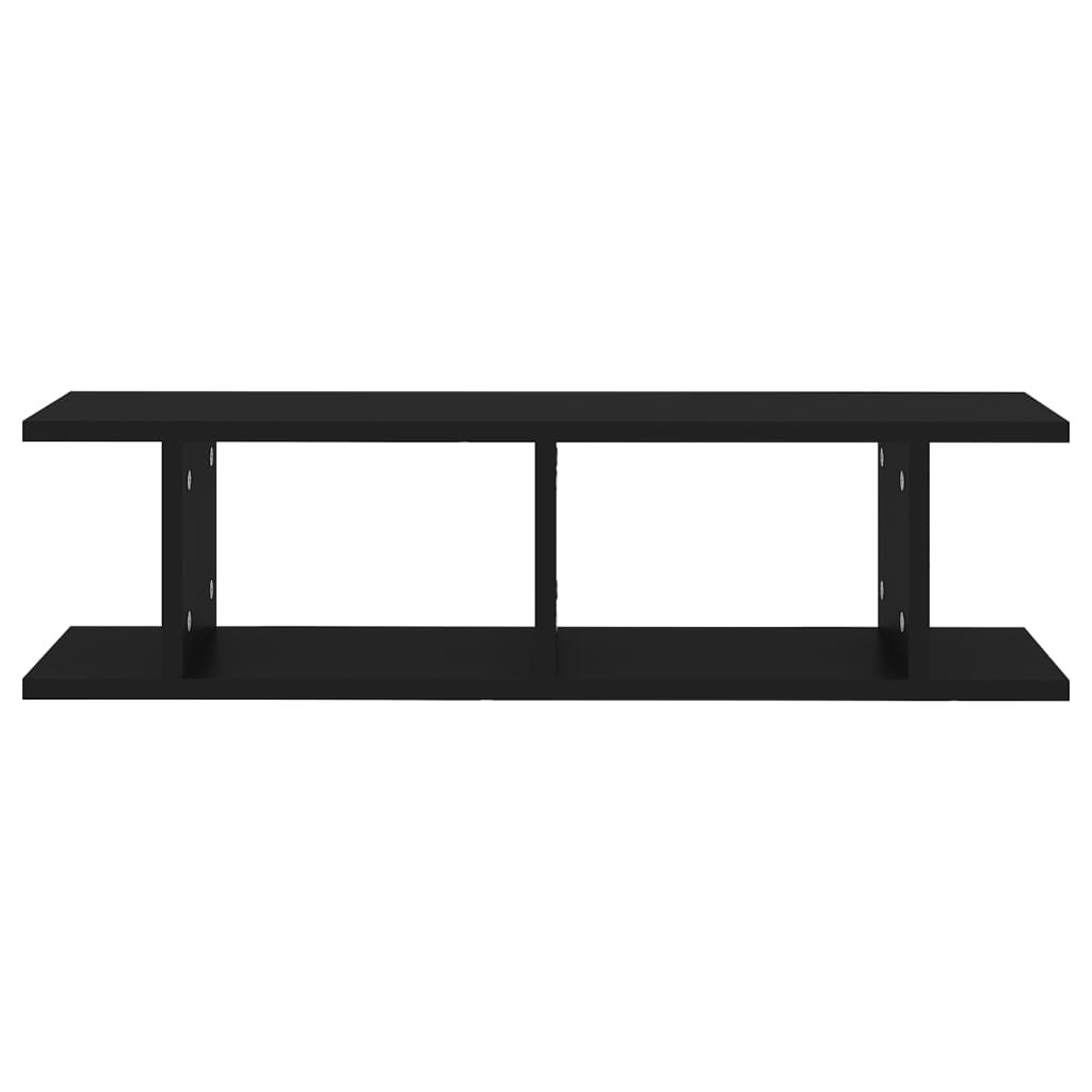 Wall Shelves 2 pcs Black 78x18x20 cm Engineered Wood