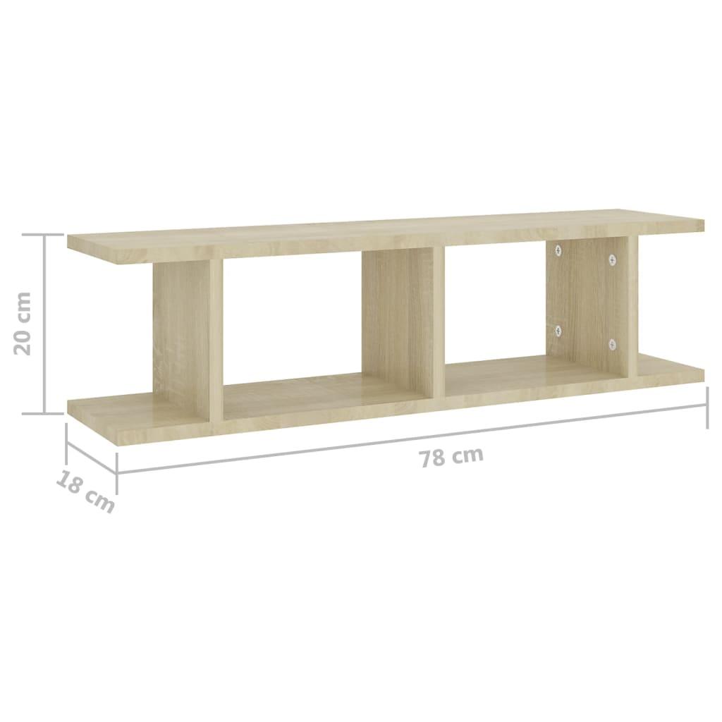 Wall Shelves 2 pcs Sonoma Oak 78x18x20 cm Engineered Wood