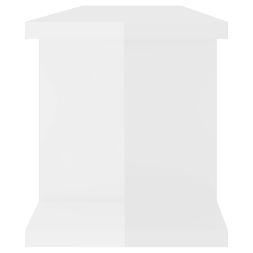 Wall Shelves 2 pcs High Gloss White 75x18x20 cm Engineered Wood