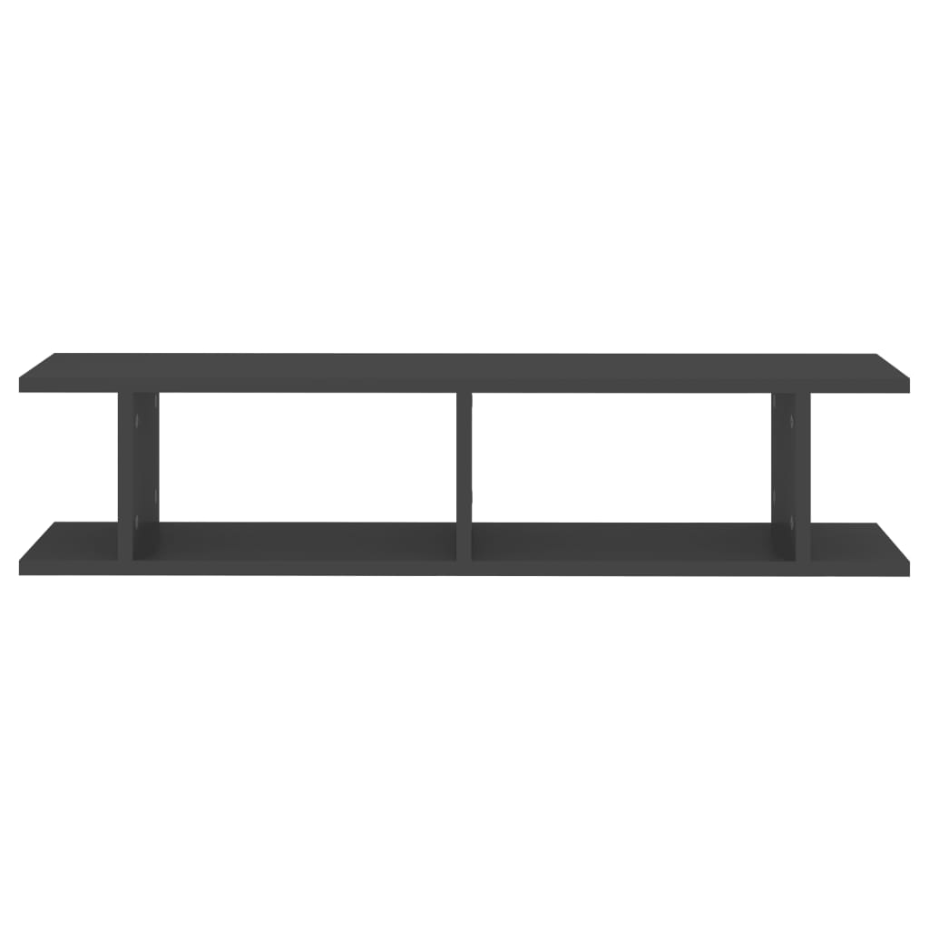 Wall Shelves 2 pcs Grey 90x18x20 cm Engineered Wood