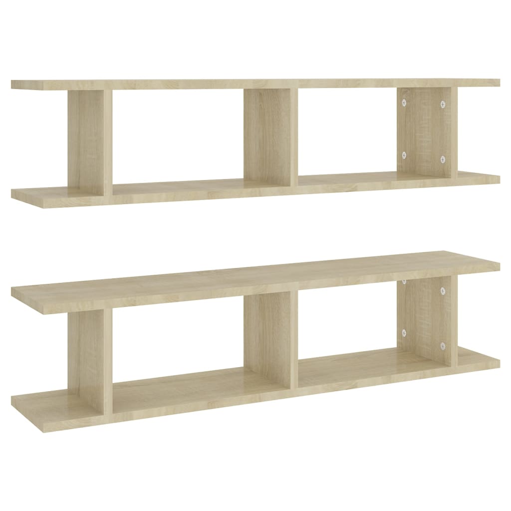 Wall Shelves 2 pcs Sonoma Oak 90x18x20 cm Engineered Wood