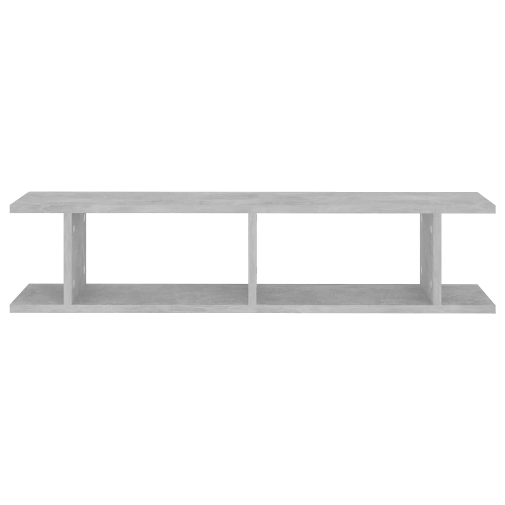 Wall Shelves 2 pcs Concrete Grey 90x18x20 cm Engineered Wood