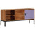 TV Cabinet Honey Brown and Grey 110x30x50 cm Solid Wood Acacia