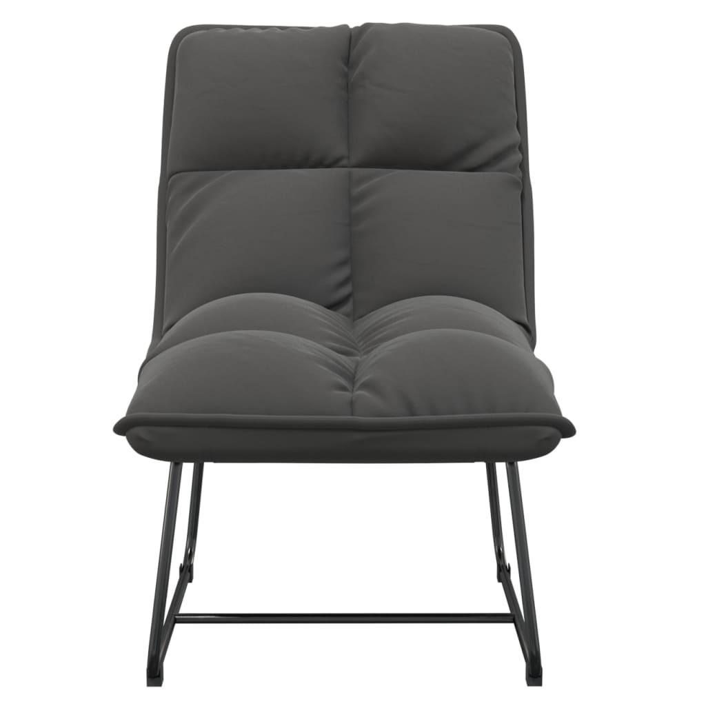 Leisure Chair with Metal Frame Dark Grey Velvet