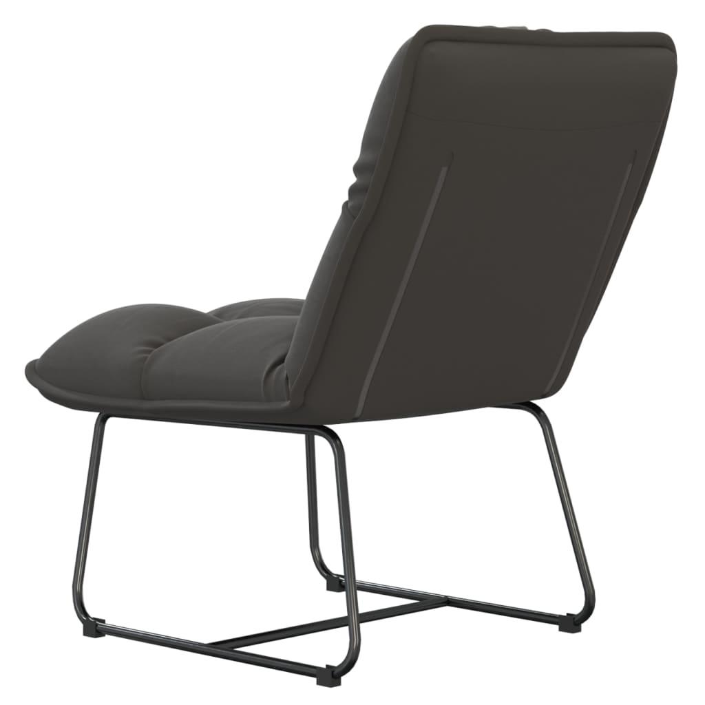 Leisure Chair with Metal Frame Dark Grey Velvet