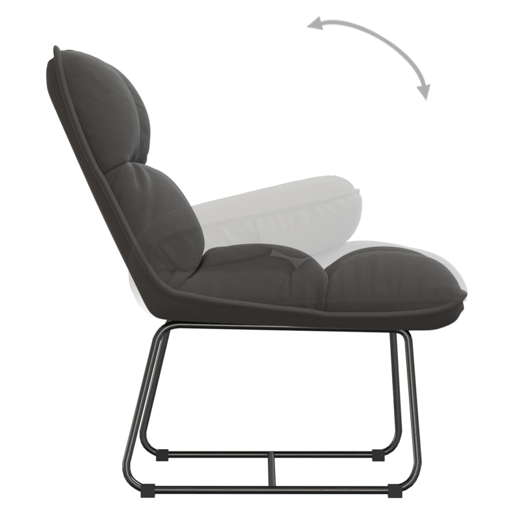 Leisure Chair with Metal Frame Dark Grey Velvet