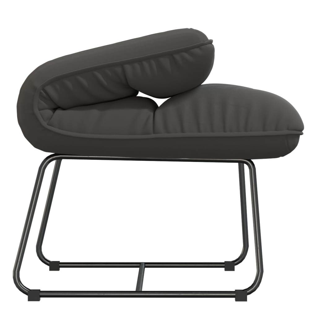 Leisure Chair with Metal Frame Dark Grey Velvet