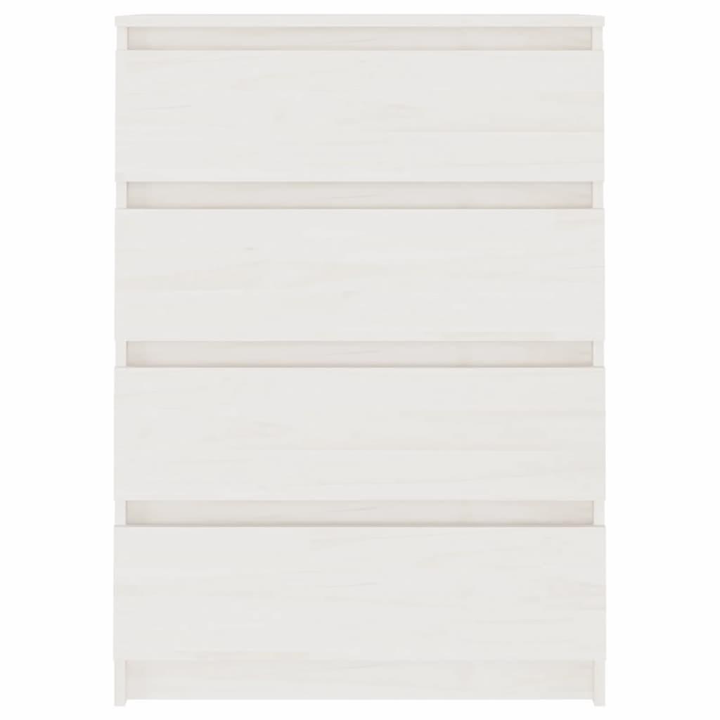 Side Cabinet White 60x36x84 cm Solid Pinewood