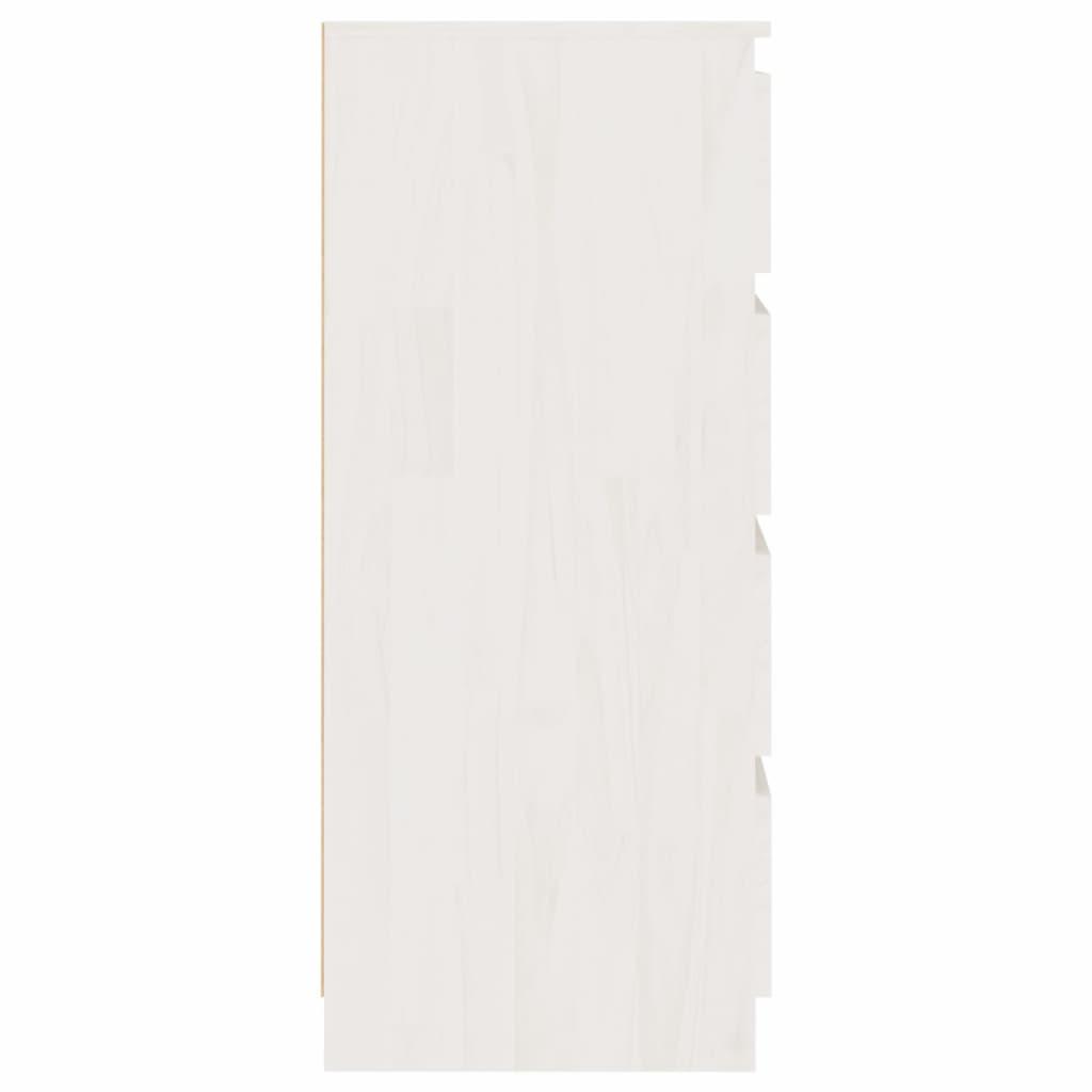 Side Cabinet White 60x36x84 cm Solid Pinewood