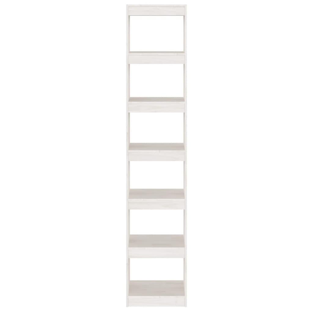 Book Cabinet/Room Divider White 40x30x199 cm Solid Pinewood