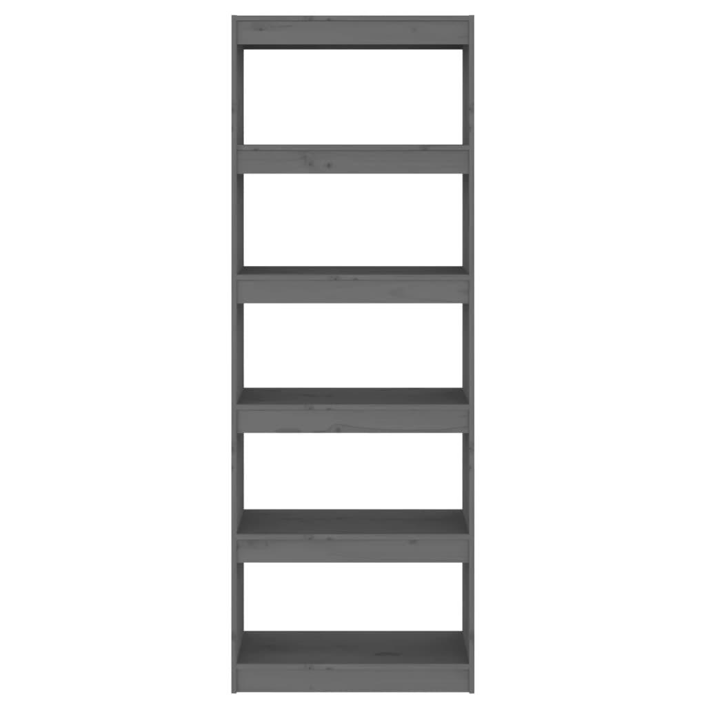 Book Cabinet/Room Divider Grey 60x30x167.5 cm Solid Wood Pine