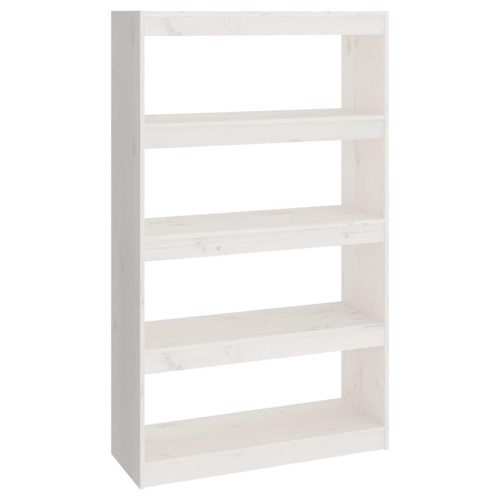 Book Cabinet/Room Divider White 80x30x135.5 cm Solid Wood Pine