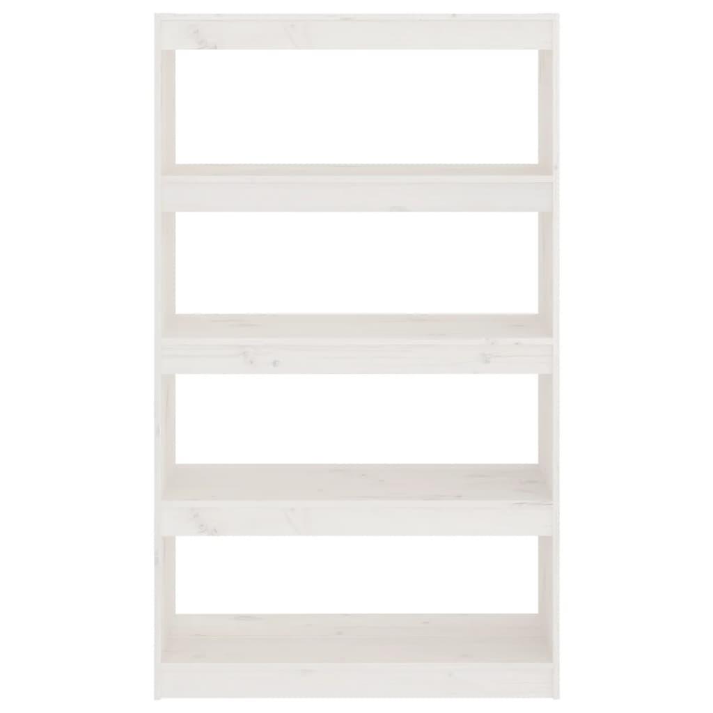 Book Cabinet/Room Divider White 80x30x135.5 cm Solid Wood Pine