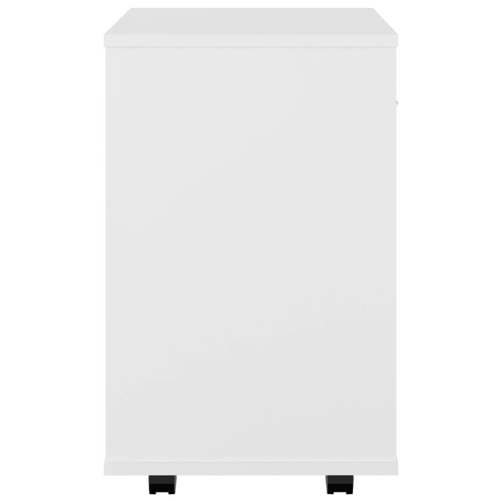 Rolling Cabinet White 46x36x59 cm Engineered Wood